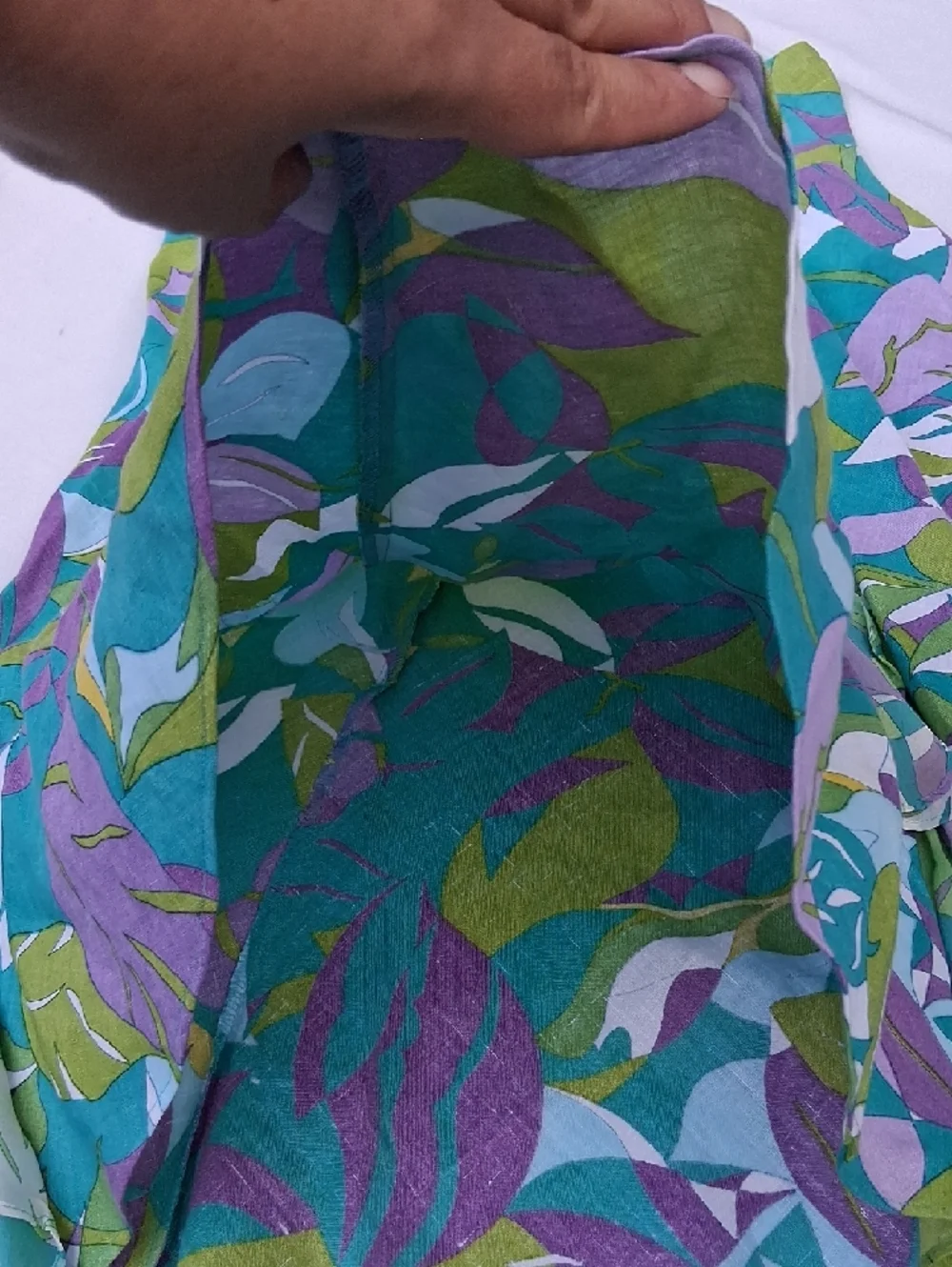 JohnPaulRichard Teal, Green & Purple Leaf-Print A-Line Skirt